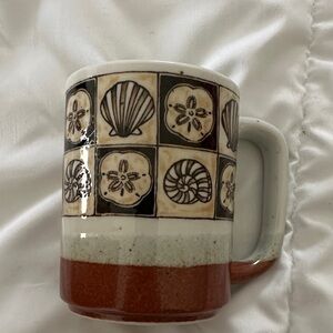 Vintage Coffee Cup Otagiri Japan  Seashell Mug Shell Ocean Beach Stoneware